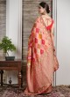 Checks Banarasi Silk Sare In Multi Color